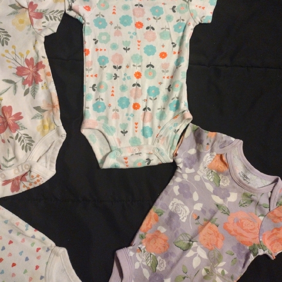 Cloud Island Floral and Patterned Bodysuits - Pink, Purple, White - Picture 3 of 13